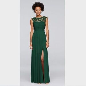 David's Bridal Green Lace Wedding Dress